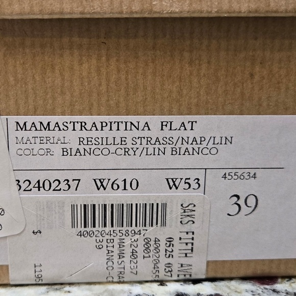 NEW Christian Louboutin Off White Mamastrapitina Flats with  Crystal Design 39 - Picture 12 of 12